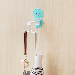 Cartoon <b>Rotatable</b> Hook Wall Mounted Kitchen <b>Storage</b> <b>Rack</b> Strong Adhesive No Drilling Required Multi Hook Design - Product Image 3
