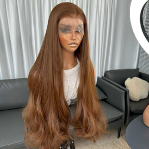 Parrucche Premium in Fibra Resistente al Calore 6*13 HD con Pizzo Trasparente, Onda Morbida Sintetica Color Rame per Donne di Colore, Vendita all'Ingrosso - Product Image 1