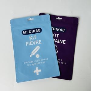 Pochette zippée autoportante personnalisée, résistante à l'humidité, avec trou euro pour trousses de premiers secours médicales - Product Image 6