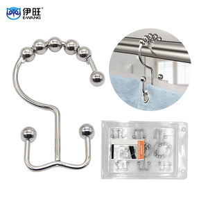 Multi-Angle Use Stainless Steel Double Sided Bathroom <b>Shower</b> Curtain <b>Hook</b> Ring - Product Image 1
