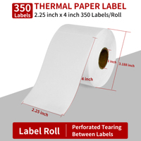 10 rouleaux d'étiquettes d'expédition thermiques directes de haute qualité 57 mm x 102 mm (2,25 x 4 pouces) - 3500 étiquettes au total