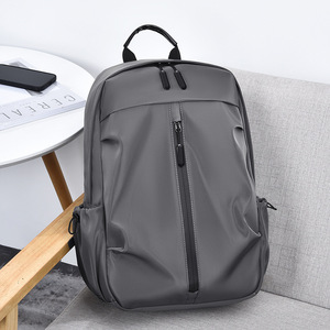 Laptop <b>Backpack</b> 15 Inches <b>Large</b> Capacity Business Travel Commuting Youth Solid Color Black Gray Blue - Product Image 4