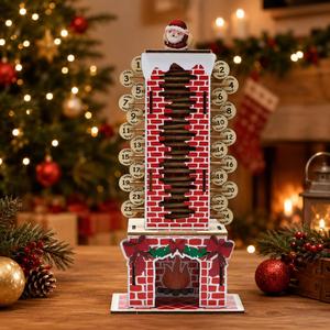 Calendario de Adviento de Madera con Adornos Navideños para Niños y Familiares, Decoración Navideña de 24 Días, Chimenea, Santa Claus - Product Image 4
