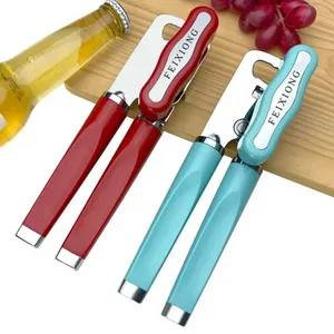 Zenidoo Ouvre-boîte en acier inoxydable, ouvre-bouteille de bière, poignée antidérapante, multifonctionnel, écologique, tête de couteau rotative, cuisine - Product Image 1
