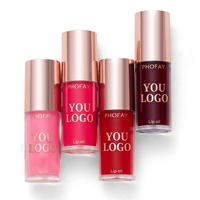 Gloss à lèvres brillant végétalien haute pigmentation, longue tenue, avec logo personnalisé, sans cruauté animale, scintillant et transparent, en grand format, pour marque privée