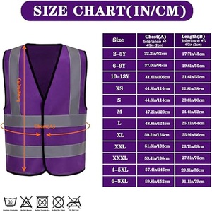 Yolite Nhà Sản Xuất Class 2 en20471 Tím Nhiếp Ảnh Gia Phản Quang Cảnh Báo An Toàn Đa-Túi Làm Việc Vest Với Băng Phản Xạ - Product Image 2