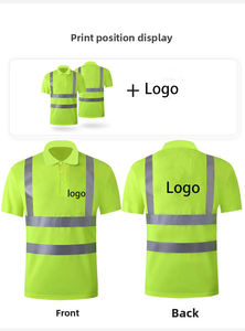 Polo fluorescente reflectante de secado rápido, camiseta de construcción de manga corta con tiras reflectantes, clase ANSI 2 EN ISO 20471 - Product Image 6
