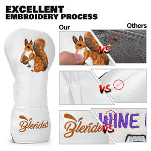 Latest Design Embroidery Printed Golf <b>Headcovers</b> Wood Pu Leather Golf <b>Driver</b> Club Head Cover - Product Image 3
