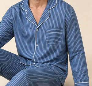 Ensemble de pyjamas en bambou pour hommes, vêtements de nuit respirants et rafraîchissants, fabrication OEM au Vietnam, production sur mesure, ensembles de vêtements de détente en modal et tencel - Product Image 2