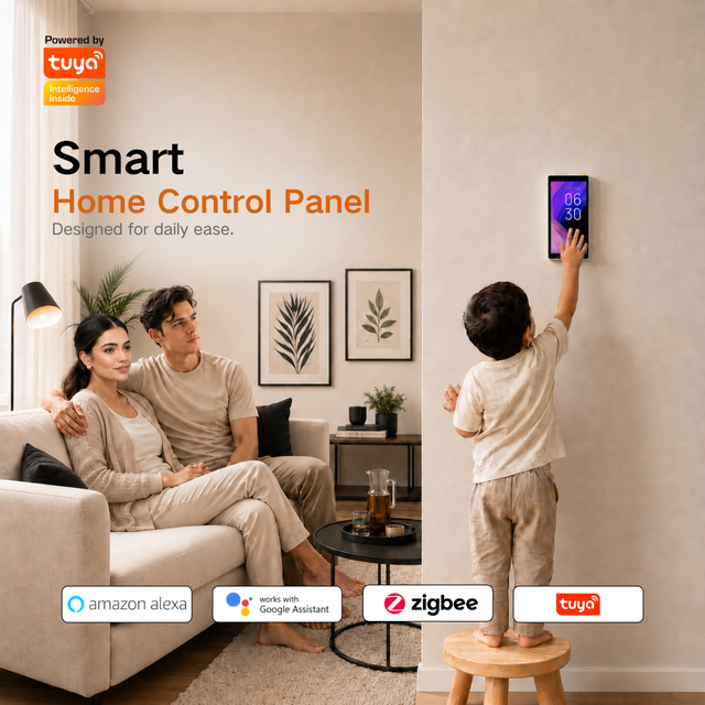 Home Automation Wall Mount Android Touch Screen IPS Tuya Zigbee WiFi for POE Gateway Smart Life Control Panel Hotel
