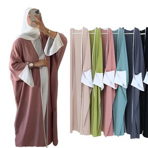 Nida Abaya Kimono respirant à manches longues, robes modestes ouvertes, vêtements islamiques pour femmes musulmanes, printemps, été, automne - Product Image 2