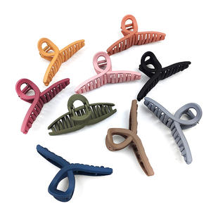 Pinces à cheveux grandes et épaisses en plastique mat, couleurs unies, antidérapantes, pour femmes et filles - Product Image 2