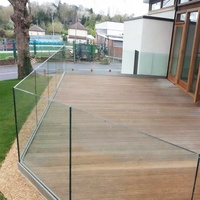 Profilé en U sans cadre pour garde-corps en verre, canal en aluminium pour maintenir en toute sécurité les panneaux en verre trempé – Solution pour balcon, terrasse, clôture