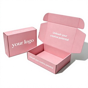 Caja de Regalo de Papel Corrugado Rosa, Caja de Embalaje para Envíos con Logotipo Personalizado, Caja de Embalaje para Regalos de Alimentos y Cosméticos - Product Image 4