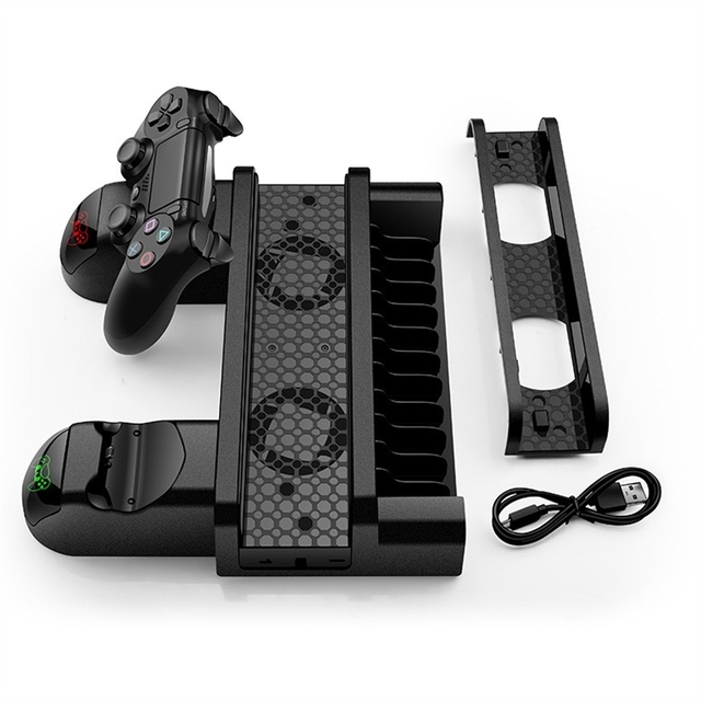 Gepaide 4 Cooling Fan Station Vertical Stand for 4 Slim/P4 Pro with Dual Controller EXT Port Charger Dock Console Holder