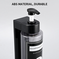 Distributeur de savon liquide double manuel mural en plastique pour salle de bain, design moderne, désinfectant pour les mains, gel douche/shampoing