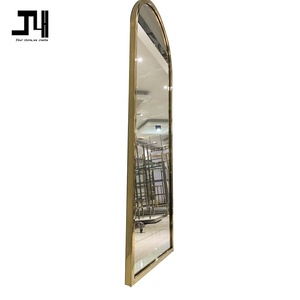 Boutique Clothing Store Custom Metal Framed <strong>Arched</strong> <strong>Full</strong> <strong>Length</strong> <strong>Mirror</strong> Stainless Steel Shiny Gold Floor Standing <strong>Large</strong> <strong>Mirrors</strong> - Product Image 5