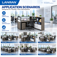 Poste de travail modulaire en bois pour 1, 2, 4 ou 6 personnes, bureau informatique, bureau cloisonné, table de bureau pour aménagements de bureaux modernes