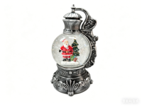 Weihnachtliche Farbeffekt-Silberpulver-Laterne mit Licht, 100MM Halbkreisförmig mit Blumen und Pferdemotiv