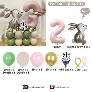 Ballon en aluminium rose 3D en forme de petit <span class=keywords><strong>lapin</strong></span> de la jungle, 40 pouces, ensemble de décoration de fête d'anniversaire pour enfants - Product Image 6