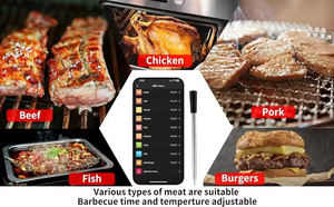 Termómetro Digital Inalámbrico Inteligente para Carne con 2 Sondas, Transmisión Bluetooth Estable, Base Magnética de Carga, Alarma, para Barbacoa, Parrilla, Ahumador, Metálico - Product Image 4