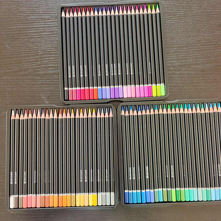 プロのオイルベースの色鉛筆大人用72色鉛筆、塗り絵用アート色鉛筆  