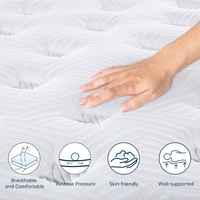 Matelas à ressorts ensachés compressés en mousse à mémoire de forme en gel orthopédique pour hôtel, taille Queen, 5 zones