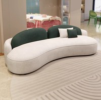 Hotel Lobby Leder gebogenes Sofa Mode High-End-VIP-Empfang Sofa Möbel Set Lounge Club Arced Sofa Design