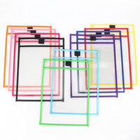 Bolsa de documentos transparente reutilizable para niños, de PVC/PET, para escritura y borrado en seco, tamaño A4, gruesa, impermeable, con cremallera, carpetas personalizadas