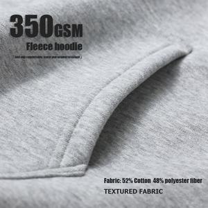 Sweat-shirts à capuche unisexes surdimensionnés de haute qualité pour hommes, doublés, avec logo personnalisé, en molleton de coton épais 350 g/m² - Product Image 3