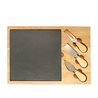 Planches à découper amovibles en acacia, plateau à steak, planche à découper multifonction, ensemble de planches à fromage avec couteaux à manche en bois, ustensiles de cuisine