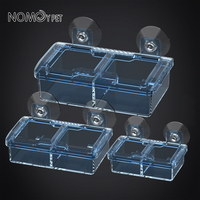 Nouveau bol d'alimentation pour reptiles en plastique GPPS transparent bleu blanc avec ventouses solides pour insectes vivants