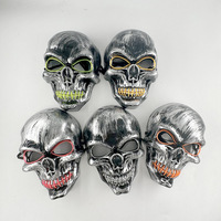 Masque d'Halloween EL clignotant en plastique PP écologique, masque LED en forme de crâne pour fête costumée, fête foraine, fournitures de fête