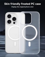Casing PC Magnetik Transparan Tipis Matte untuk iPhone 15 16 Pro Anti Sidik Jari Sentuhan Halus Tahan Banting