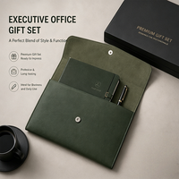 Carpeta Portadocumentos de Cuero PU A4 con Logotipo Personalizado, Carpeta de Negocios Corporativa con Logotipo Grabado para Regalo de Oficina