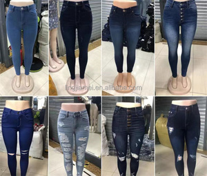 Phụ Nữ Của Đàn Hồi Denim Quần Quần Chặt Chẽ Cao Eo Jeans Bị Hư Hỏng Đầu Gối Lỗ Bút Chì Quần Bán Buôn Tùy Biến - Product Image 4