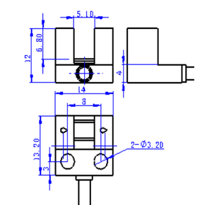 Mujia Chất lượng cao bán buôn Chiều dài cáp 1m siêu nhỏ khe cắm loại cảm biến quang điện MUP-25LN 6mm Phát hiện khoảng cách NPN đầu ra - Product Image 6
