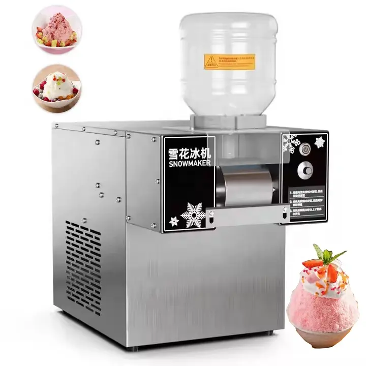 Máquina comercial Bingsu coreana para fazer flocos de neve e gelo de leite totalmente automática