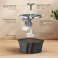 Distributeur d'eau 2,5 L à tête florale, rechargeable, silencieux, à brancher, pour chat, biberon de voyage, gamelles d'alimentation – Nouveauté très demandée