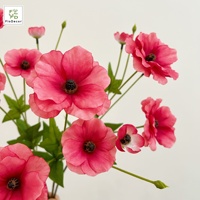 Bunga Ranunculus Kupu-kupu Kain Sutra Buatan Korea Berkualitas Tinggi dengan 4 Kuntum untuk Dekorasi Rumah, Pernikahan, dan Pesta