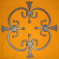 Accessoires de portail décoratifs à bas prix, rosette en fer forgé ornementale pour portail