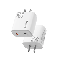 Chargeur de Voyage Multifonctionnel Rapide 25W USB Type-C PD QC3.0 Écologique pour Téléphones Mobiles et Accessoires d'Écouteurs
