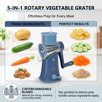 Handmatige roterende kaasrasp, ronde trommelrasp, multifunctionele fruit- en groentesnijder met handvat