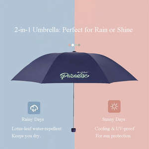Parapluie léger et portable à double usage Paradise Black Coating avec UV - Product Image 3