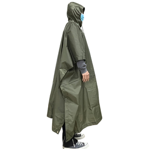 Impermeabile leggero impermeabile in gomma pvc poncho impermeabile con cappuccio a corde - Product Image 5