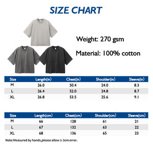 Euro-American Streetwear Boxy Tee 2025SS 270GSM Algodón lavado, Vintage manga corta - Product Image 4