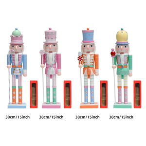 Offre Spéciale 15 pouces Bonbons Macaron Couleur Bouche Mobile Décorations De Noël En Bois Casse-Noisette à Prix Compétitif - Product Image 5