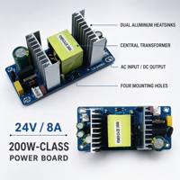 CA-2408A Alimentation 24V 8A 200W à montage sur carte, convertisseur AC/DC à découpage, carte nue, 220V vers 24V, direct usine