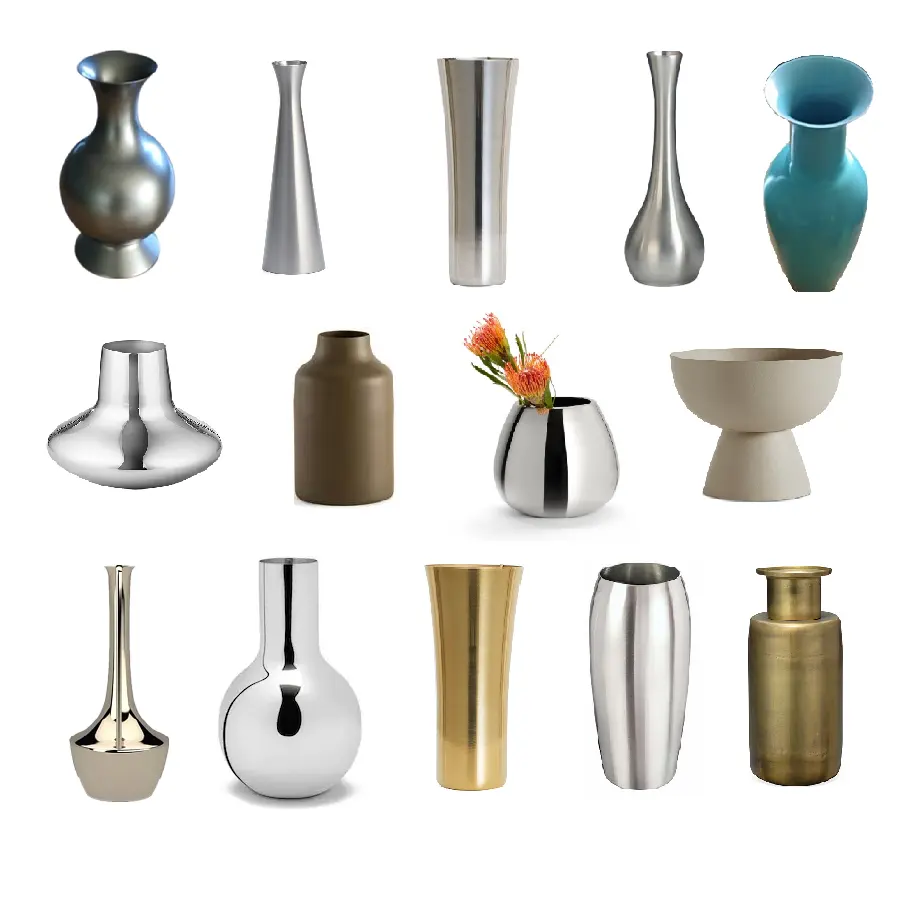 Produits de décoration pour la maison vase métallique à fileter en métal pour la décoration de la maison