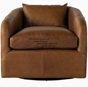 <span class=keywords><strong>Fauteuil</strong></span> pivotant moderne brun <span class=keywords><strong>foncé</strong></span> pour salon, bureau à domicile, appartement ou hôtel, fabriqué en <span class=keywords><strong>cuir</strong></span> véritable - Product Image 2